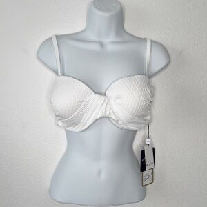 NEW a.che Paris Bandeau In Seashell Bikini Swim Top Size 5T= 32E/34DD/36D/38C